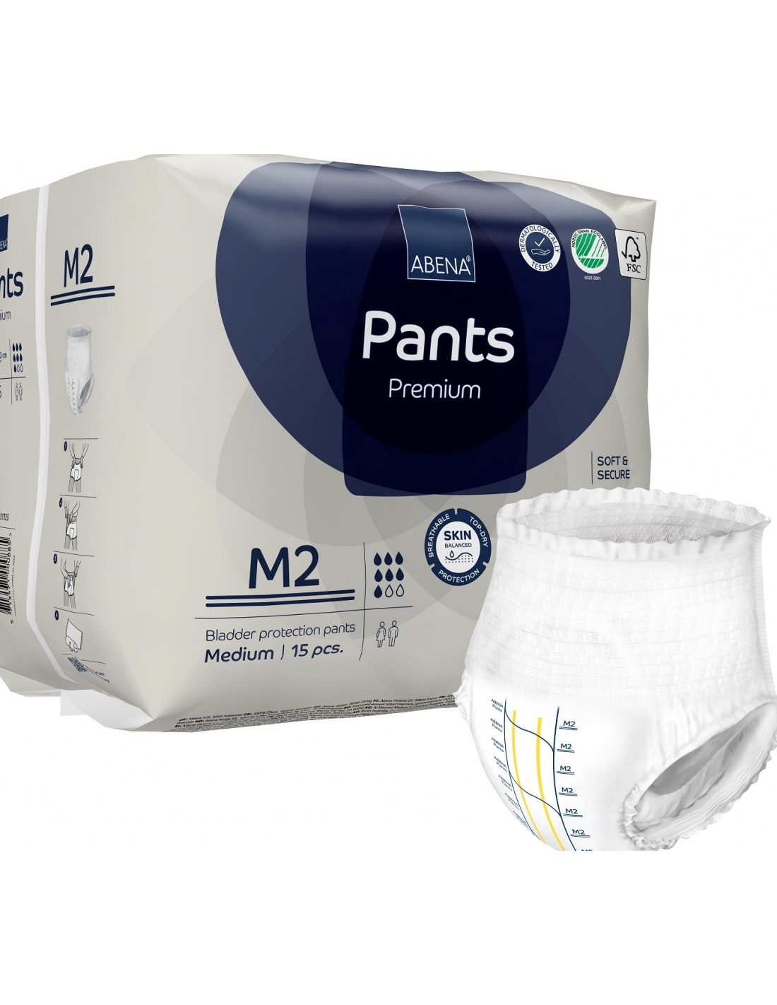 Abena Pants M2, chilot incontinenta adulti 1900 ml - 15 buc
