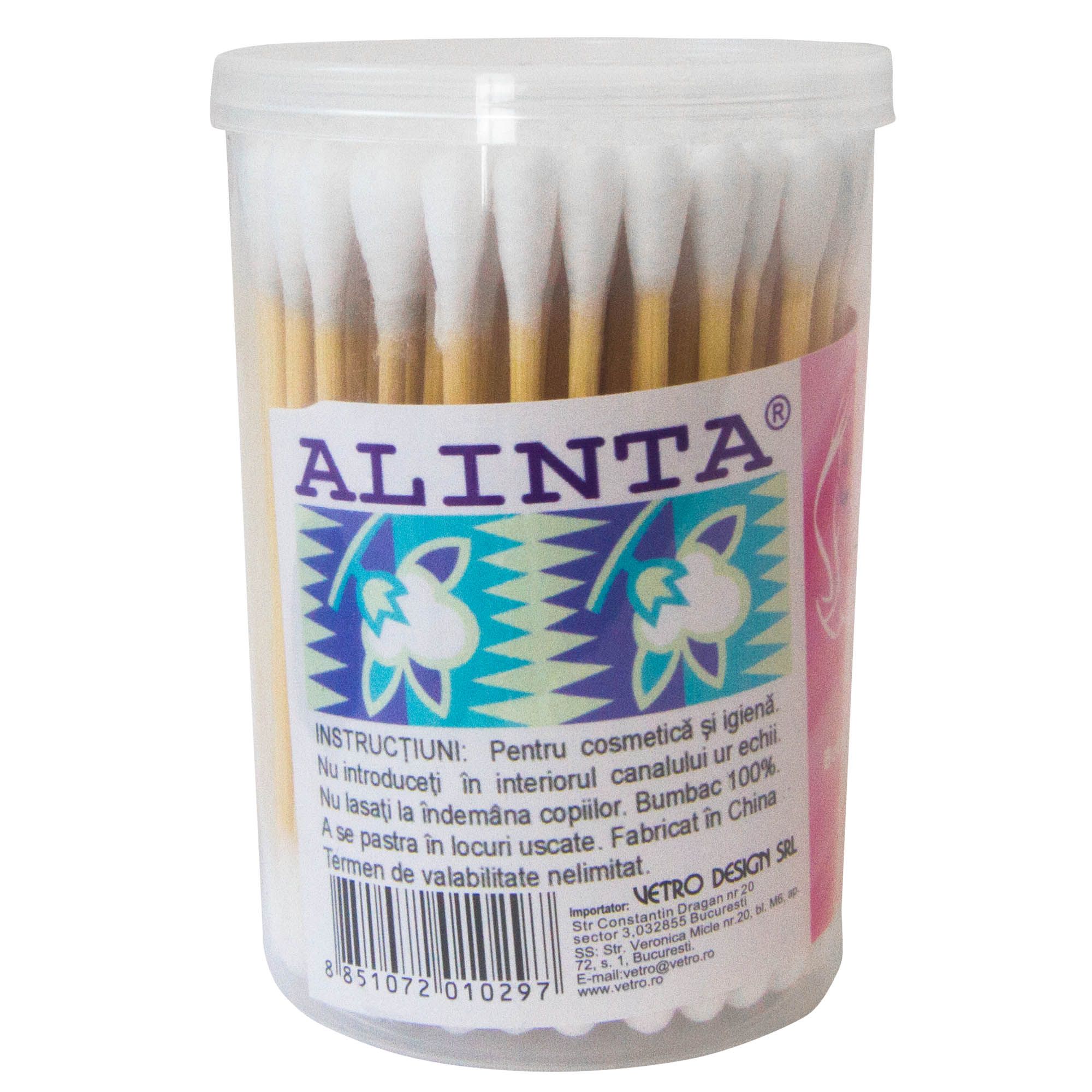 Betisoare din bambus si bumbac ALINTA - 100 bucati