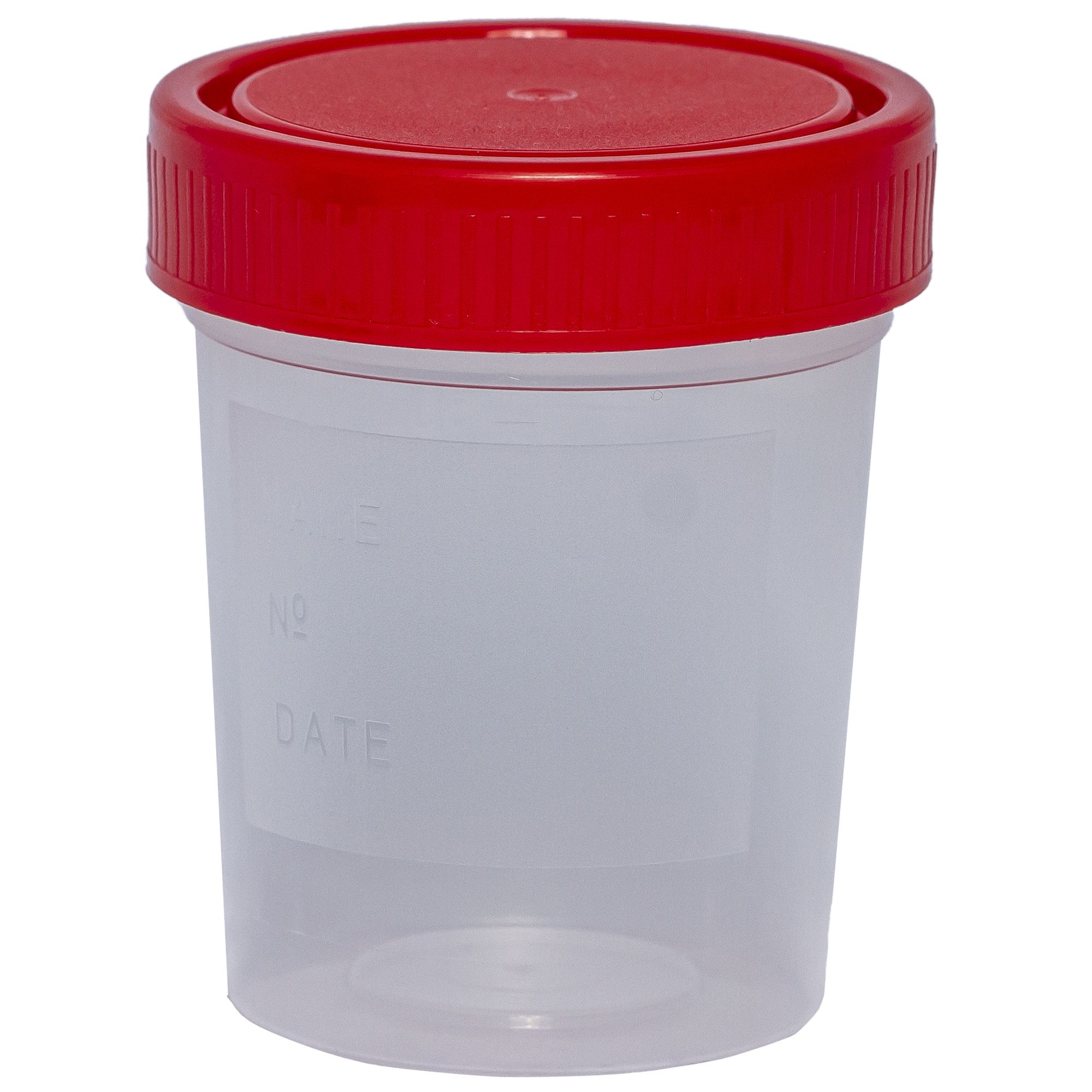 Recipient colectare urina steril 120 ml, PRIMA, capac rosu, polipropilena, transparent