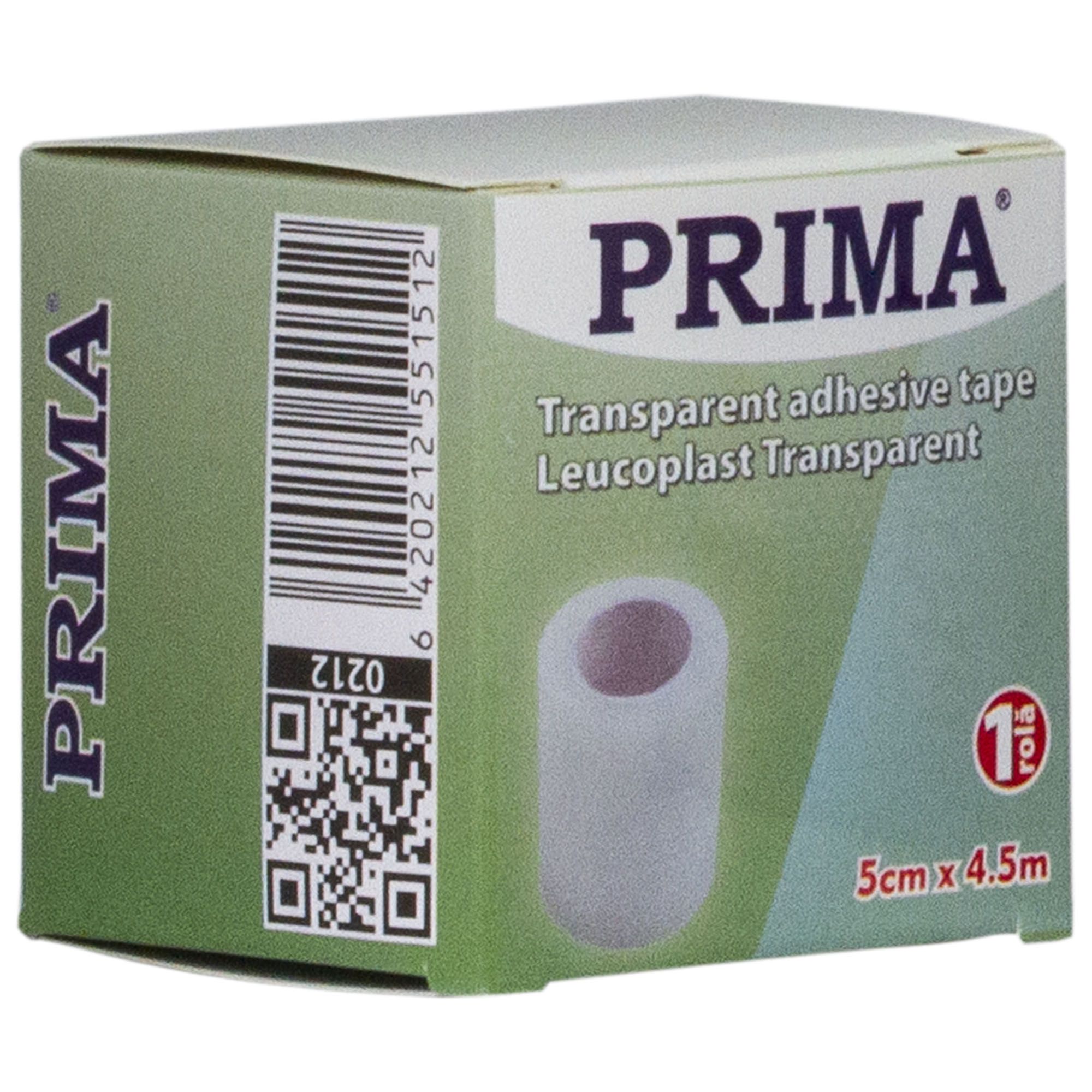 Leucoplast transparent, 5 cm x 4.5 m, hipoalergenic, medical, pentru fixarea pansamentelor, PRIMA