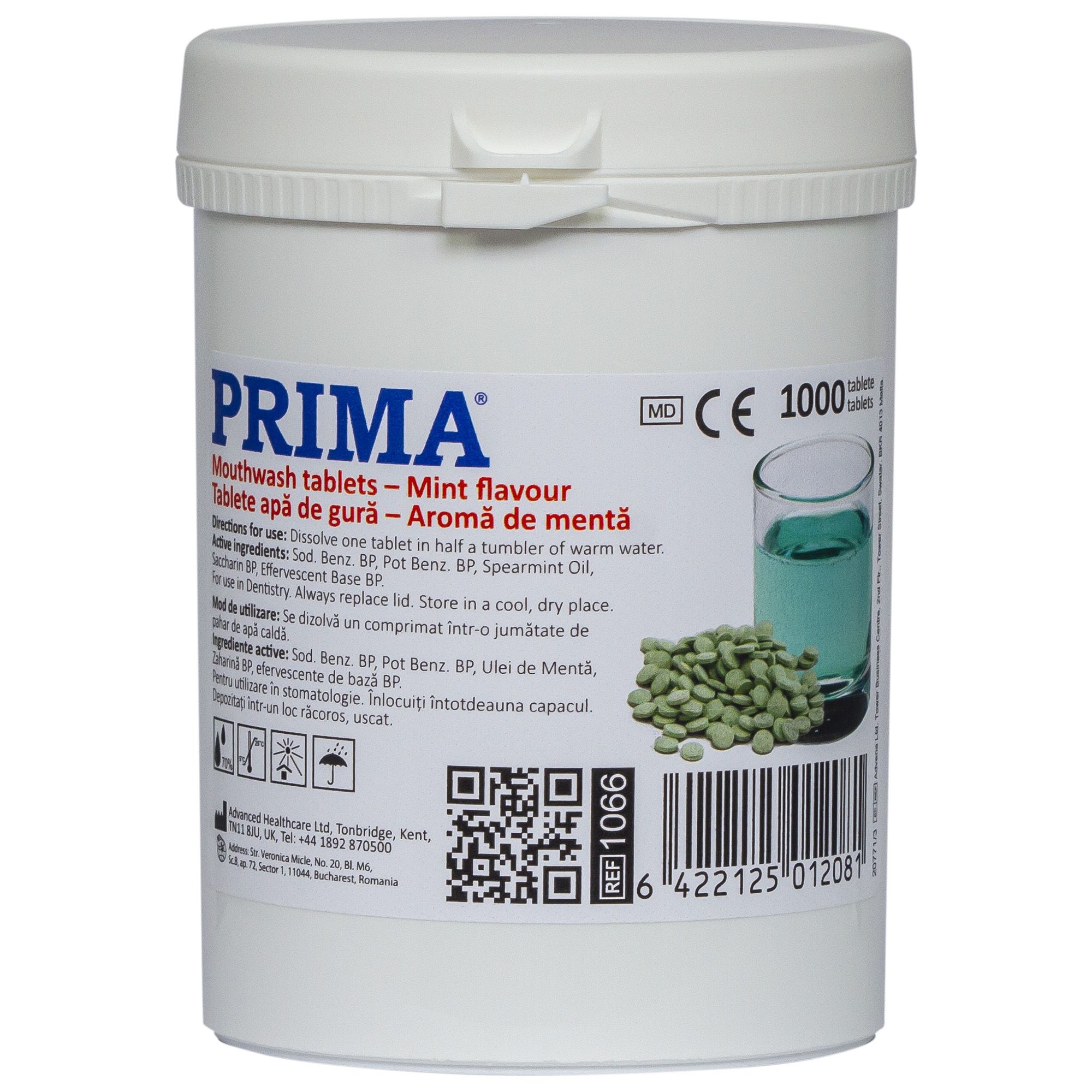 Tablete pentru apa de gura cu aroma naturala de menta - 1000 tablete