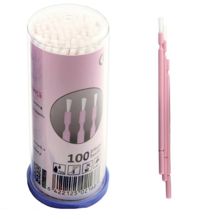 Periute aplicatoare PRIMA pentru bonding demineralizant, de unica folosinta, roz, 50x110 mm, 100 bucati