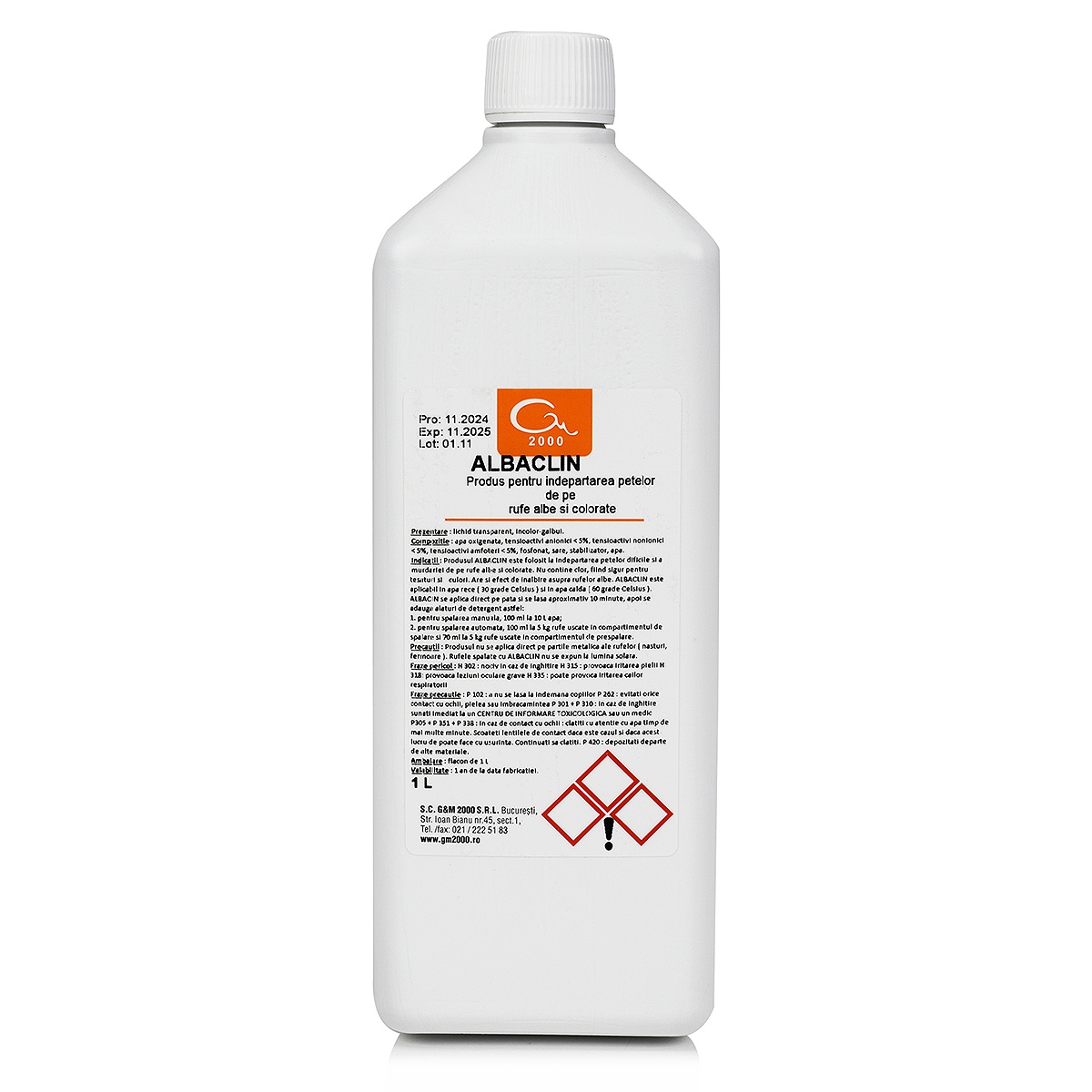 Detergent lichid pentru pete Albaclin, cu oxigen activ, 1 litru