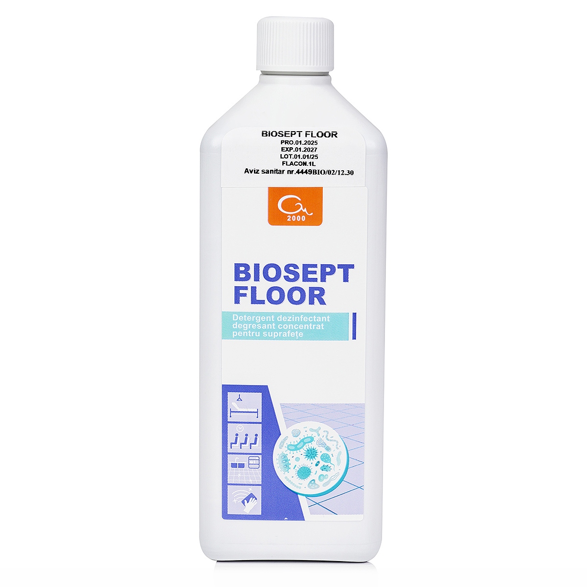 Detergent dezinfectant concentrat pentru pardoseli și suprafețe Biosept Floor