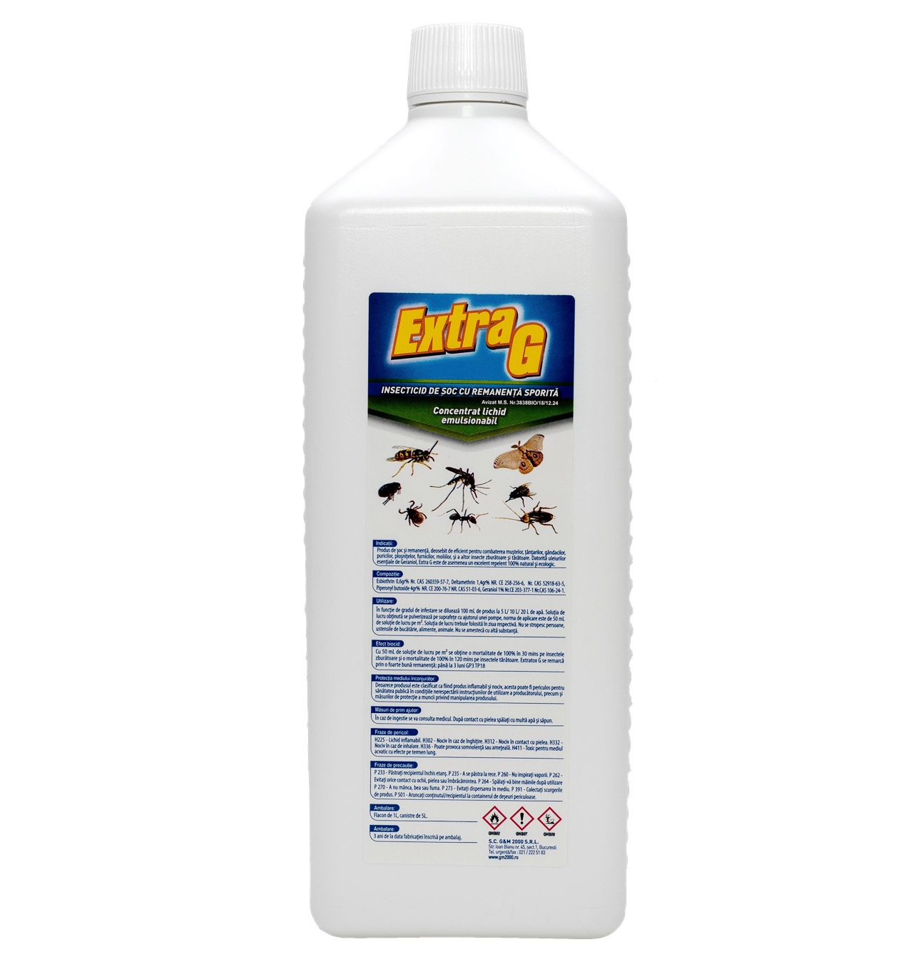 Insecticid profesional concentrat de șoc și remanență Extra G, 1 litru