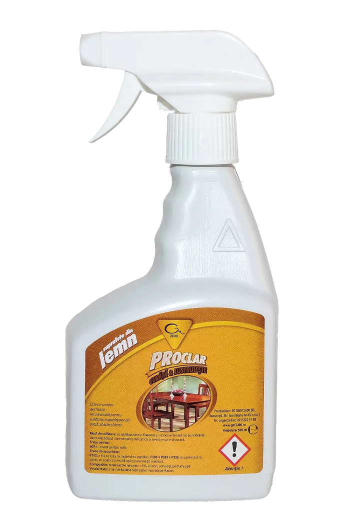 Spray pentru curățarea și lustruirea mobilierului din lemn Proclar, 500 ml