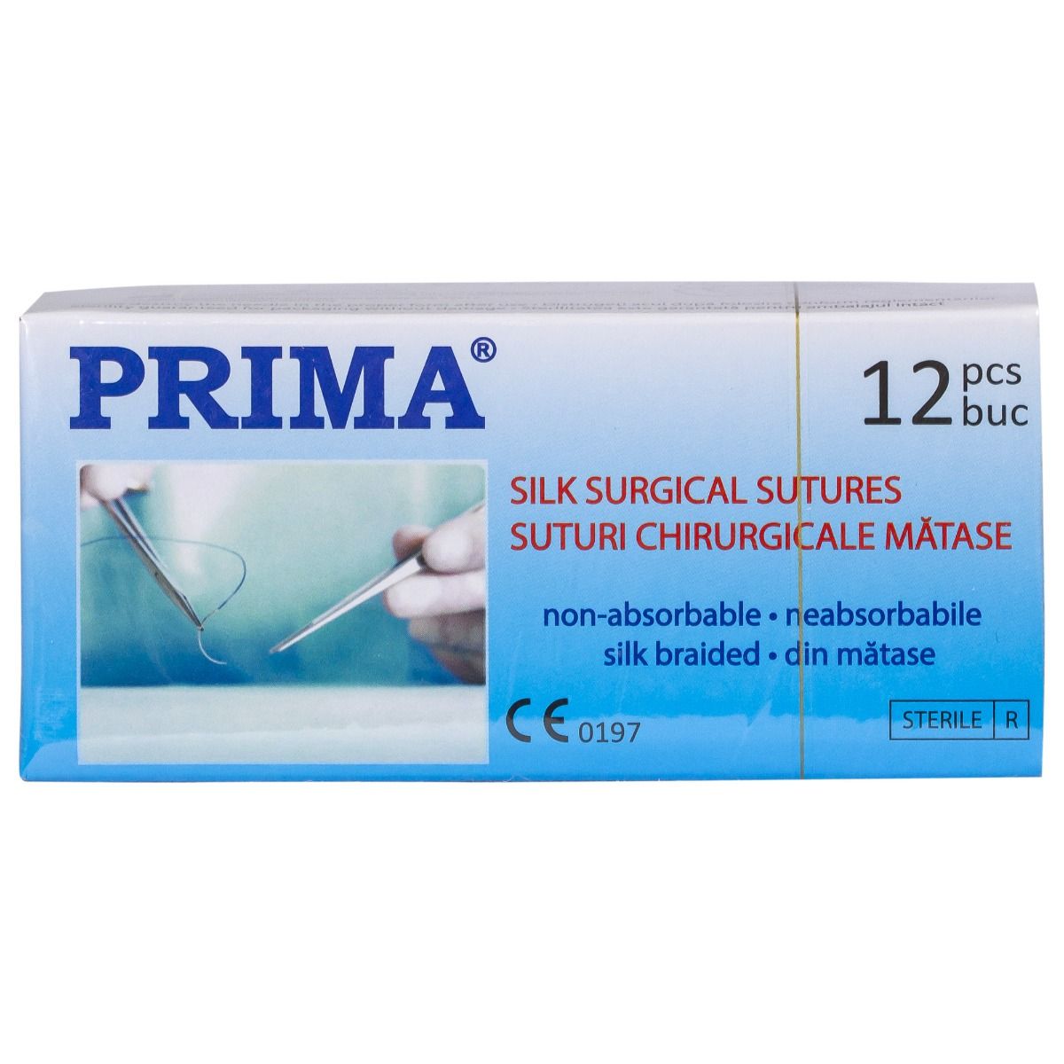 Sutura chirurgicala matase PRIMA 75cm ac varf triunghiular 1/2 22mm USP 5/0