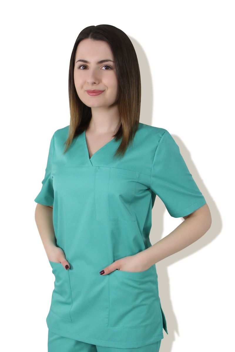 Bluza unisex VED Premium verde deschis, XS - Uniforma Medicala