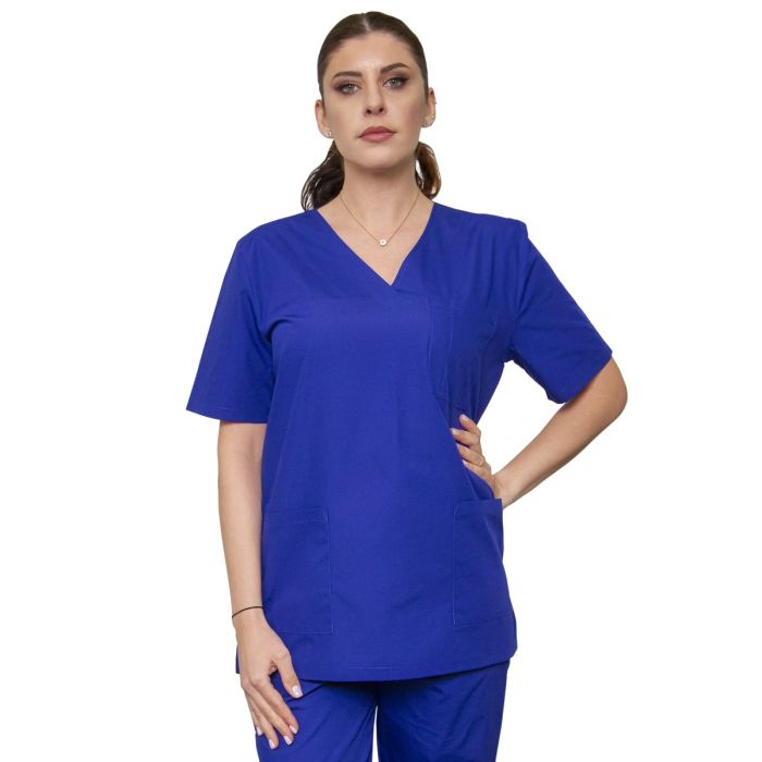 Bluza unisex VED Clasic albastru royal - Uniforma Medicala