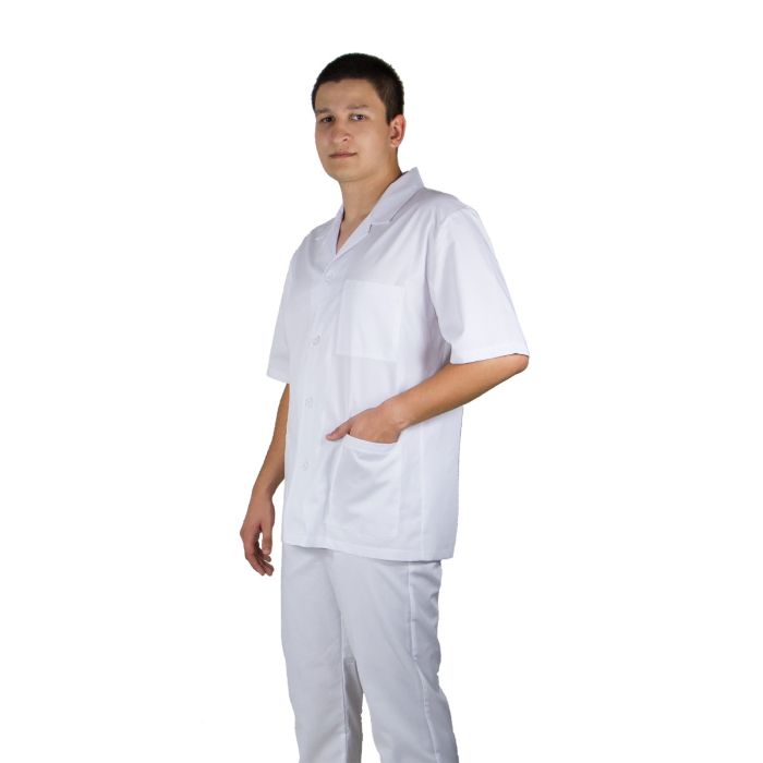 Halat barbati ANDI Premium alb - Uniforma Medicala