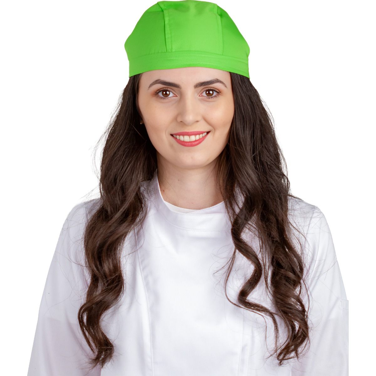 Boneta medicala moderna, cu legaturi, tercot 170g/m2, verde absint