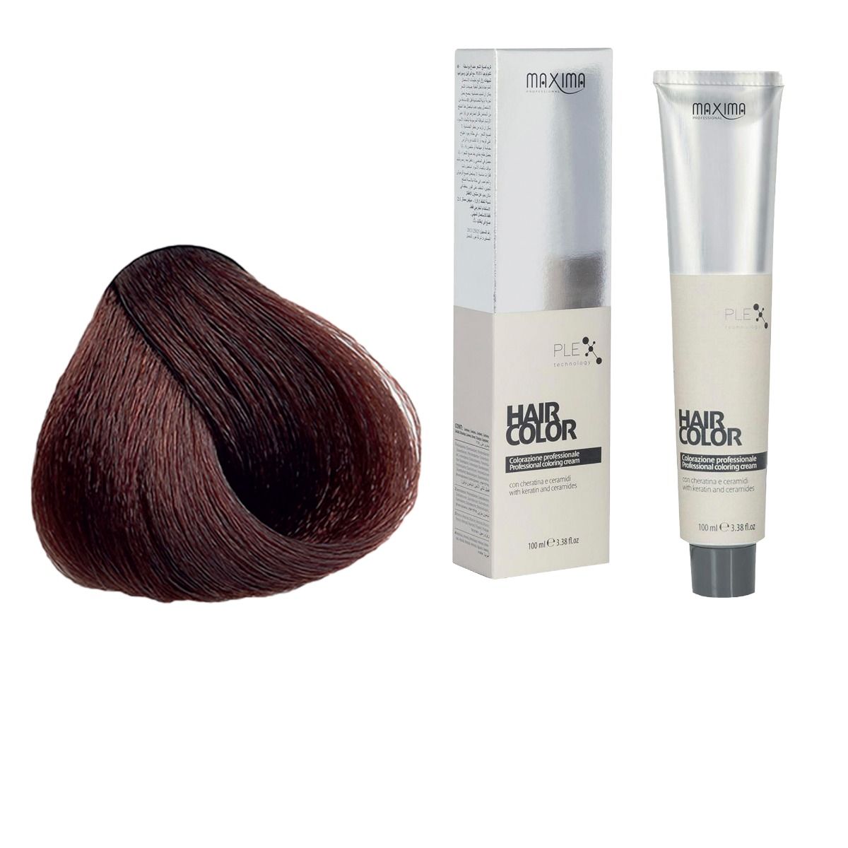 Vopsea profesionala de par, 6.58 Saten mahon chihlimbar, MAXIMA, 100ml