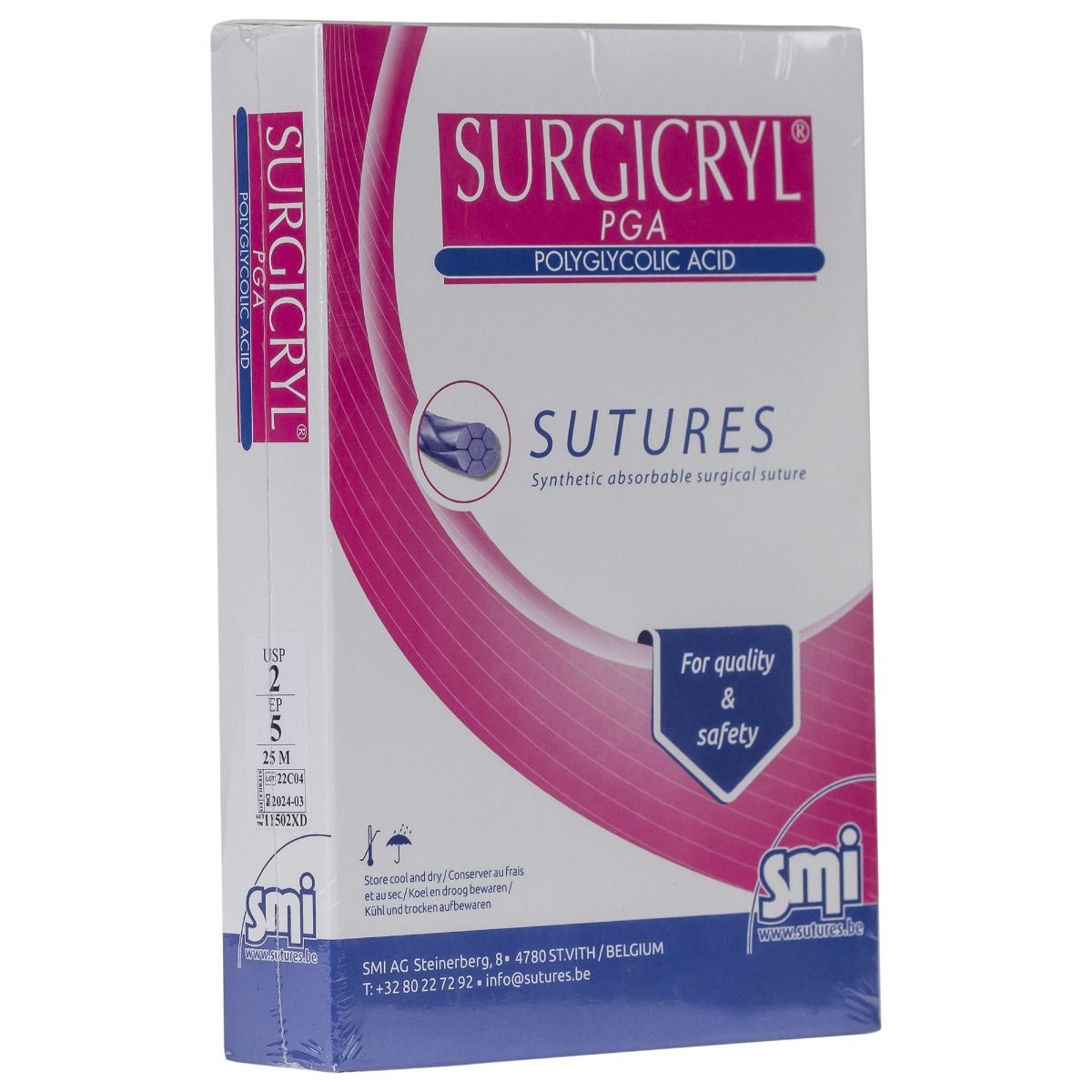 Fir de sutura din acid poliglicolic resorbabil, 25m, USP 2, uz veterinar