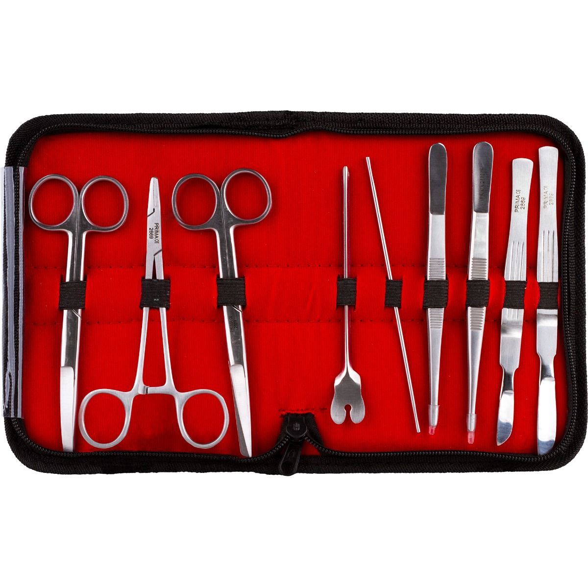 Trusa de disectie PRIMA - 9 instrumente chirurgicale inox pentru uz veterinar si educational