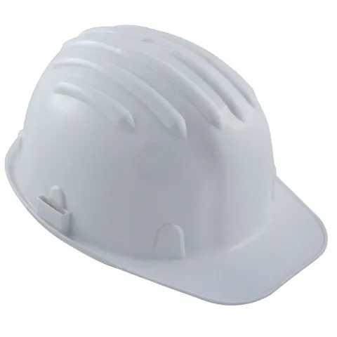 Casca de protectie HDPE 440V alba cu suport plastic pentru santier si constructii, profesionala, bor scurt, suspensie reglabila