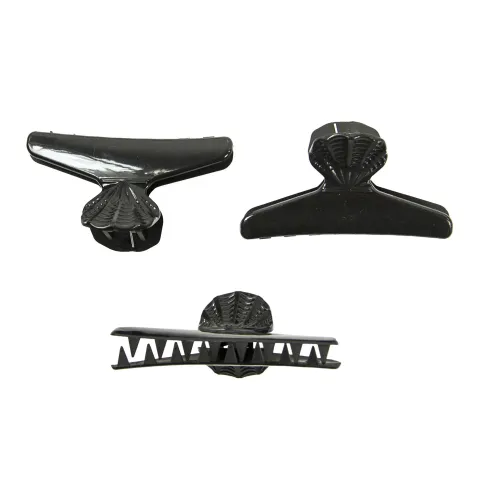 Cleme de par din plastic, pentru coafat, negre, 8.2cm, 12buc, PRIMA