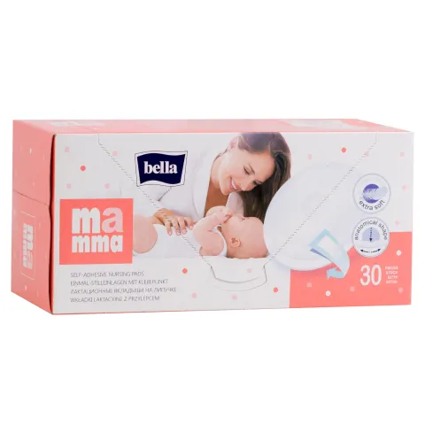 Tampoane mamare albe, din bumbac natural, autoadezive, 30buc