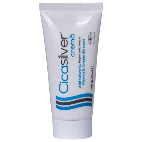 Crema Cicasilver, 50ml, cu acid hialuronic si argint micronizat