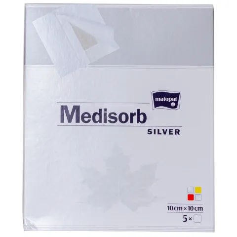 Pansament steril adeziv cu argint 10x10 cm, absorbant, 5 bucati