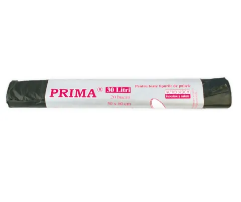 Saci menajeri negri, HDPE, PRIMA, 30L, 50x60cm, 20buc