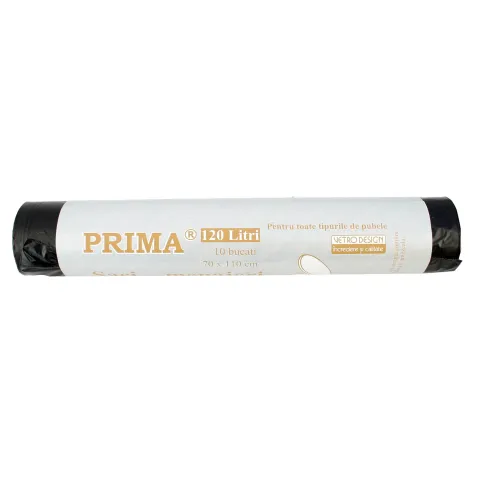 Saci menajeri negri, HDPE, PRIMA, 120L, 70x110cm, 10buc