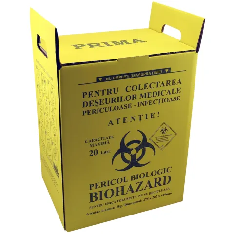 Cutie incinerare deseuri infectioase 20litri - 1 bucata