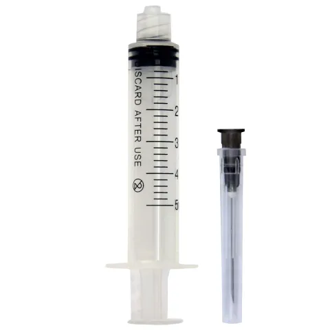 Seringi Luer Lock 5ml, PRIMA, cu ac 22G, 100 bucati