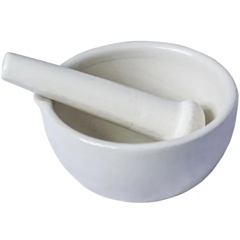 Mojar cu pistil din portelan neted, cu cioc, diametru exterior 130 mm
