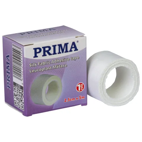 Leucoplast matase 2.5 cm x 5 m alb, hipoalergenic, pentru piele sensibila, medical, pentru fixarea bandajelor, PRIMA