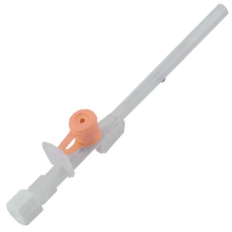 PRIMA Branule cu valva si cateter F.E.P. radioopac, 14G, Int/Ext-Dia: 1.6/2.1 x 45mm portocaliu, Luer Lock, Sterile, CE, 100buc