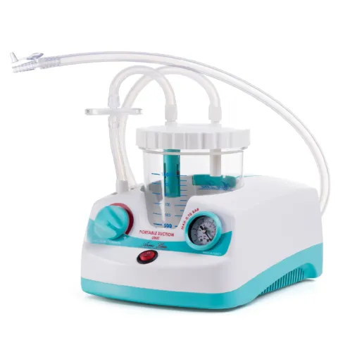 Aspirator chirurgical portabil 15 L/min, tub silicon autoclavabil, filtru antibacterian, vas colector 1 L, model AL-01