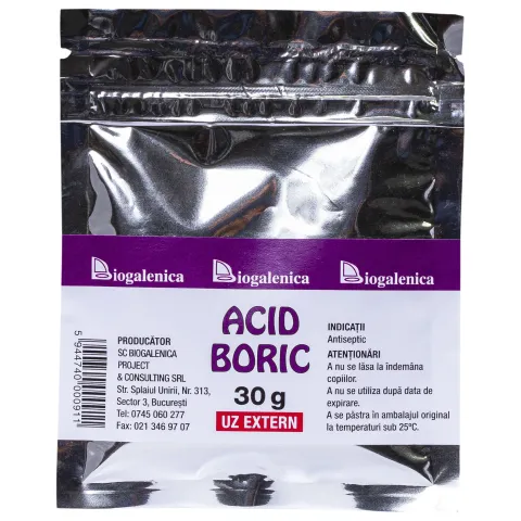 Acid Boric 30g – Antiseptic, antifungic si dezinfectant, uz extern