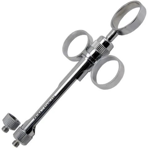 PRIMA Seringa pentru anestezie, otel inox, cu 2 varfuri: surub metric si inch, 3 inele, 1 bucata