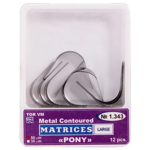 Matrici dentare metalice Pony din inox, marime L sau S, 12 bucati - matrici metalice pentru obturatii stomatologice
