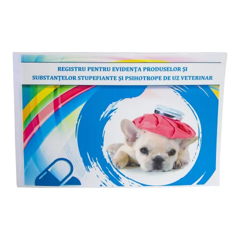 Registru produse stupefiante/psihotrope, PRIMA, pentru uz veterinar, A4, 100 file