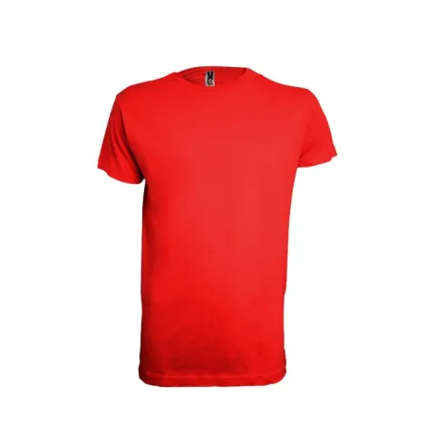 Tricou unisex 100% bumbac rosu cu guler rotund clasic