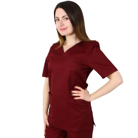 Bluza unisex VED Premium grena, XS - Uniforma Medicala