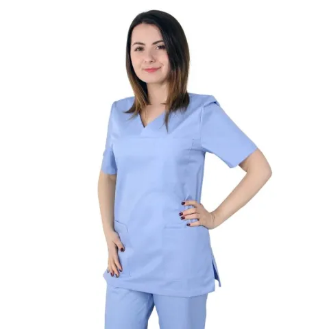 Bluza unisex VED Premium bleu - Uniforma Medicala