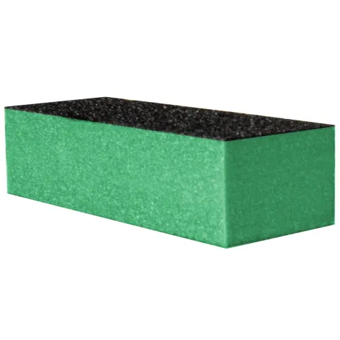 Buffer de unghii PRIMA, pentru pilit/lustruit, bloc verde/negru, 9.5cm, granulatie 80/80