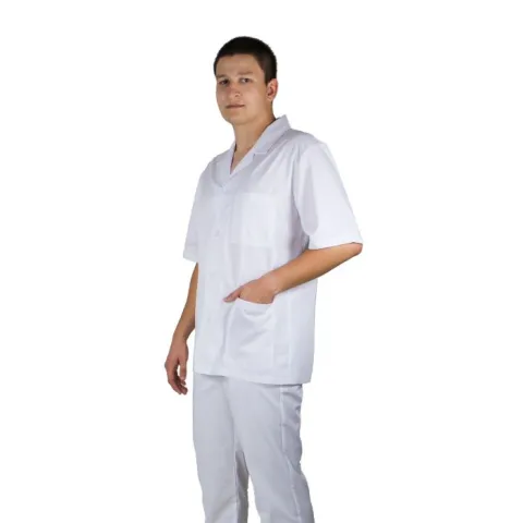 Halat barbati ANDI Premium alb - Uniforma Medicala