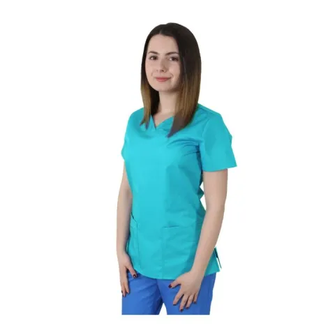 Bluza dama TINA Clasic turcoaz - Uniforma Medicala