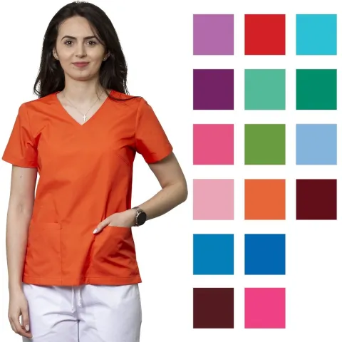 Bluza dama MIRA Premium portocalie - Uniforma Medicala