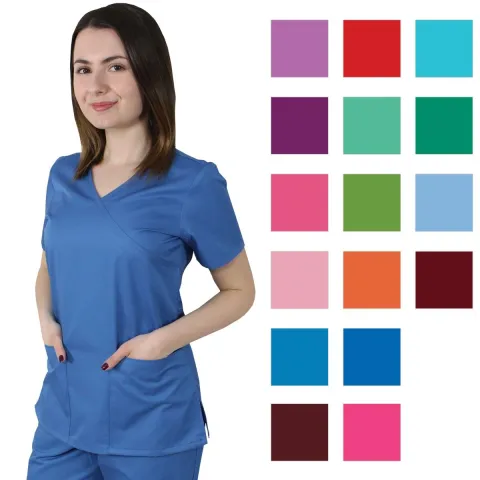 Bluza dama MIRA Clasic albastra - Uniforma Medicala