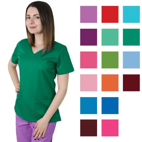 Bluza dama MIRA Clasic verde inchis - Uniforma Medicala