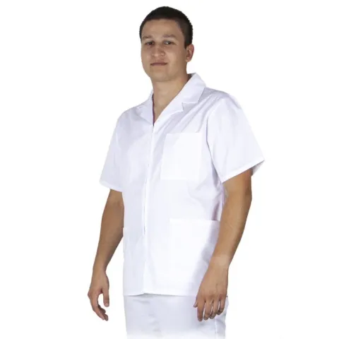 Halat barbati TOM Premium alb - Uniforma Medicala