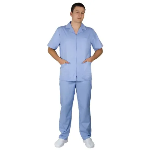 Halat barbati TOM Premium bleu - Uniforma Medicala