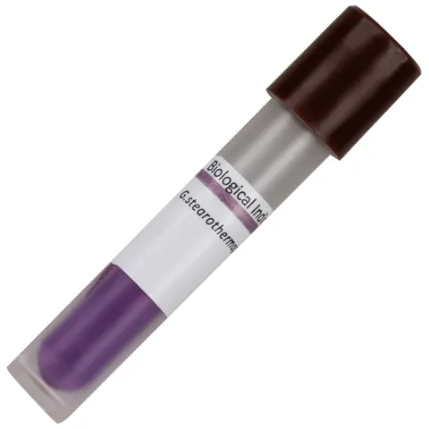 Indicator biologic pentru controlul sterilizarii in autoclav 121-134 °C, spori Geobacillus stearothermophilus 10⁶, citire in 24 h, fiola 51 mm, 50 fiole