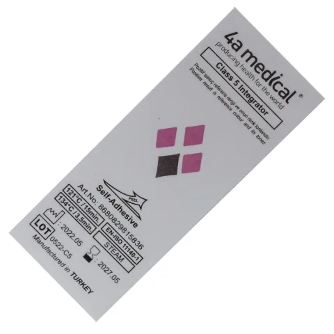 Indicator chimic integrator Clasa 5 pentru sterilizare cu abur, autoadeziv, 250 bucati