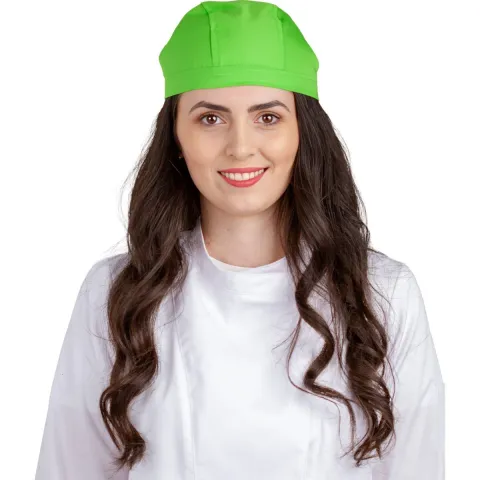 Boneta medicala moderna, cu legaturi, tercot 170g/m2, verde absint