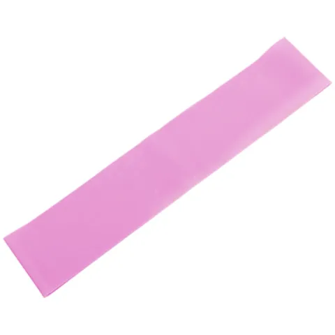 Banda elastica din cauciuc pentru exercitii si antrenament fitness, 1500x150x0.35mm, roz - banda cauciucata de rezistenta usoara pentru pilates, stretching si recuperare